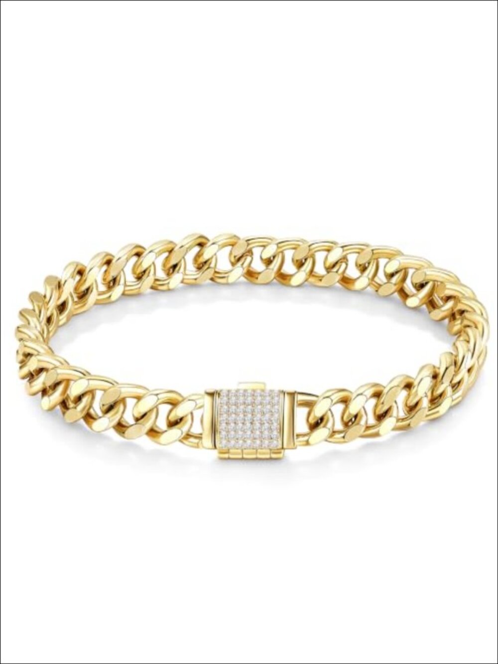 14k Gold Filled Cuban Chain Bracelet Link 8mm for Women & Men 7.5in Size